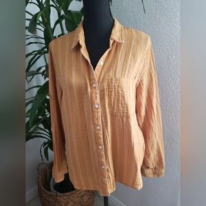 Universal Thread Mustard Striped Shirt Size L